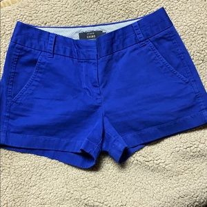 Royal blue cotton shorts